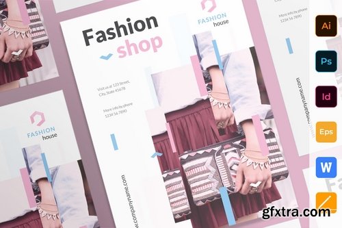 Fashion Shop Poster Flyer Business Card Brochure Bifold Trifold