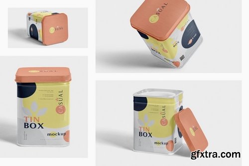 Metallic Box Packaging Mockups