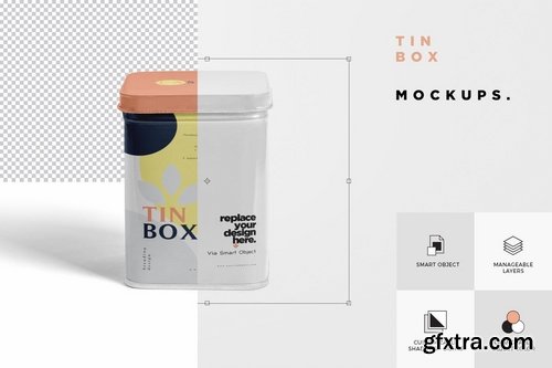 Metallic Box Packaging Mockups