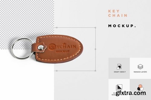 Leather Keychain Branding Mockups