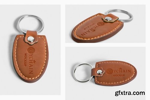 Leather Keychain Branding Mockups