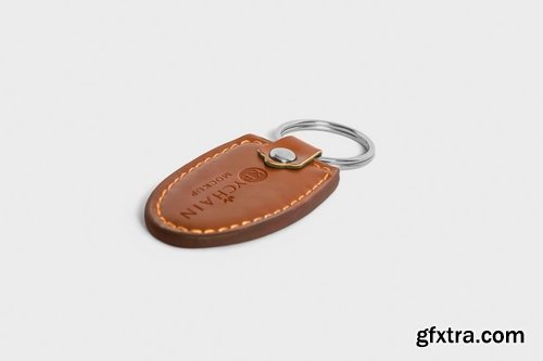 Leather Keychain Branding Mockups