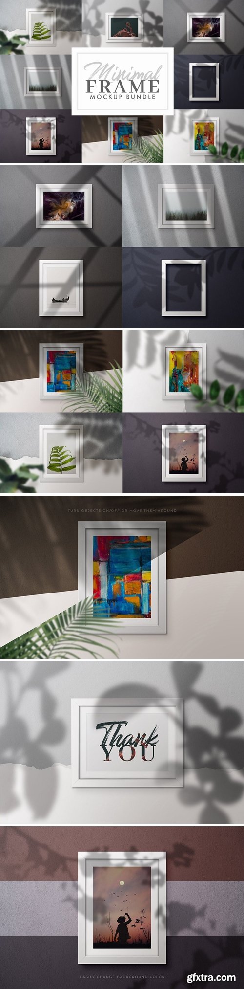 9 Frame Mockups With Shadow Overlays