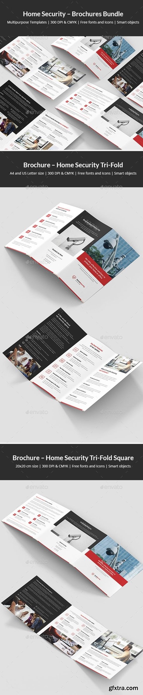 Graphicriver - Home Security – Brochures Bundle 4 in 1 23796548