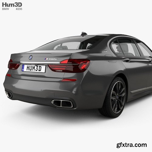 BMW M7 (G12) with HQ interior 2017 3D Model