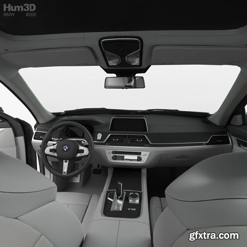 BMW M7 (G12) with HQ interior 2017 3D Model