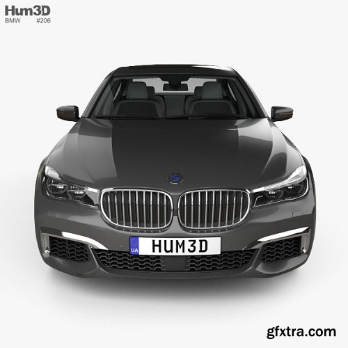 BMW M7 (G12) with HQ interior 2017 3D Model