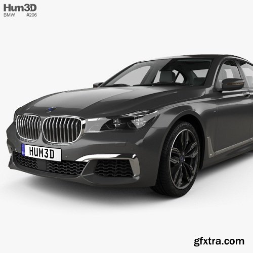 BMW M7 (G12) with HQ interior 2017 3D Model