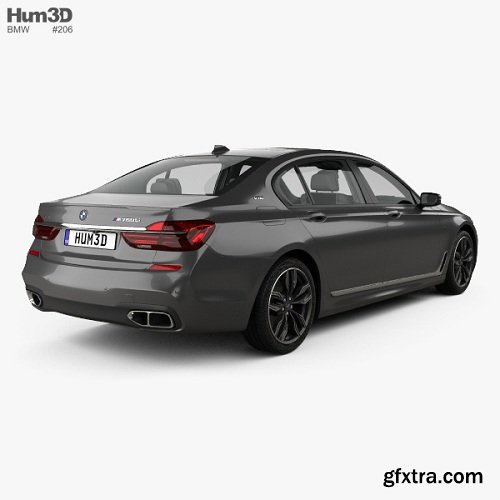 BMW M7 (G12) with HQ interior 2017 3D Model