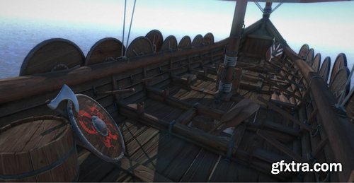 Cgtrader - Game Ready Medieval Viking Ship Pack Low-poly 3D model