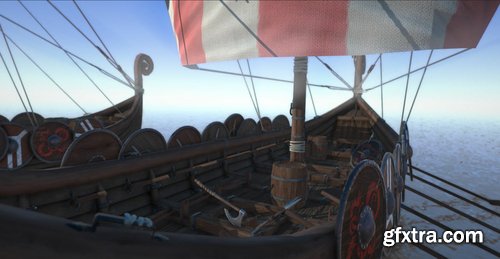 Cgtrader - Game Ready Medieval Viking Ship Pack Low-poly 3D model