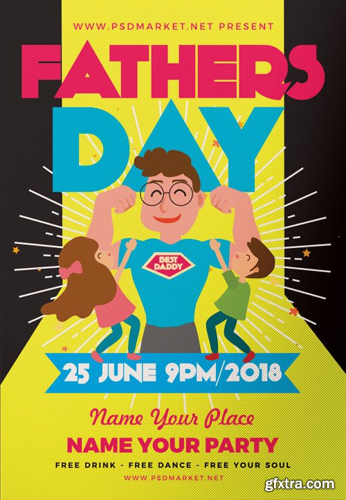 FATHERS DAY PARTY FLYER – PSD TEMPLATE