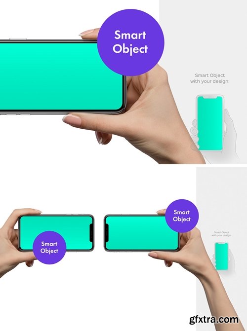 Female Hands - Landscape Phone Mockup