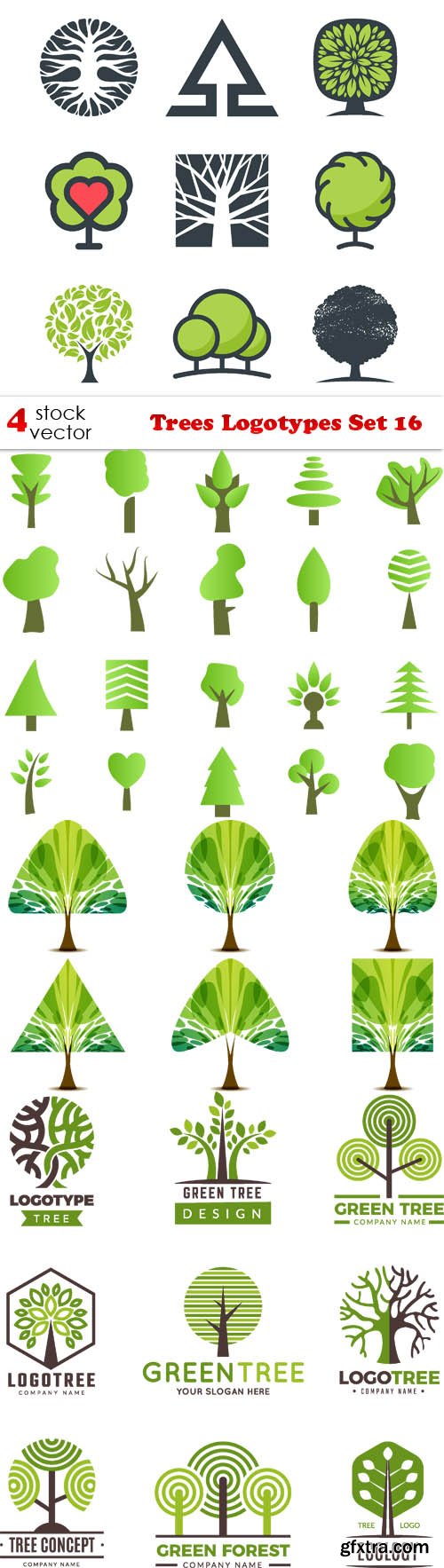 Vectors - Trees Logotypes Set 16