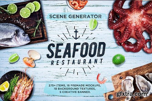 CreativeMarket Mega Bundle Restaurant Scene Creator 3738881