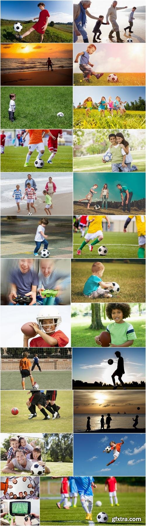 Child adolescent children playing football ball soccer field 25 HQ Jpeg