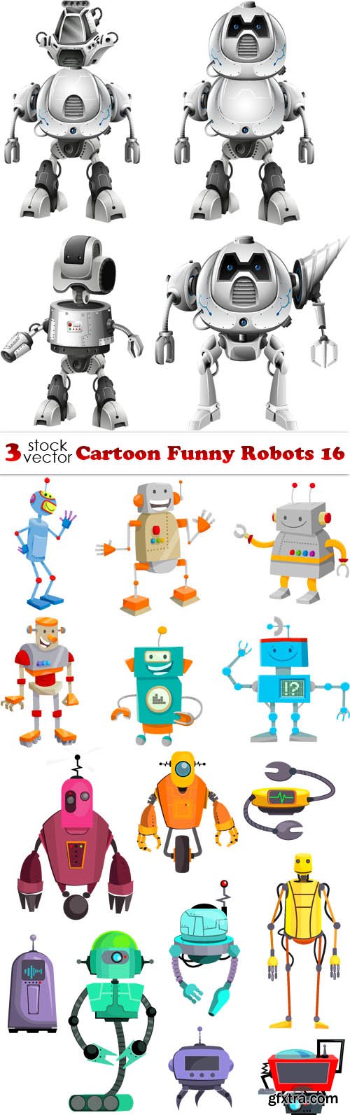 Vectors - Cartoon Funny Robots 16