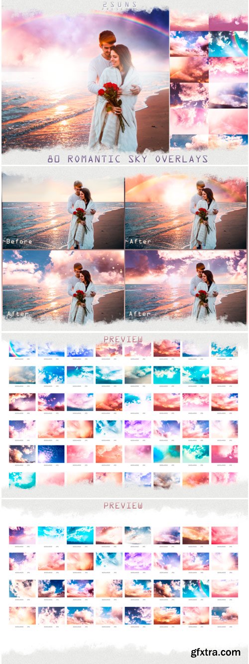 80 Romantic Sky Overlays Textures Clouds 1323520