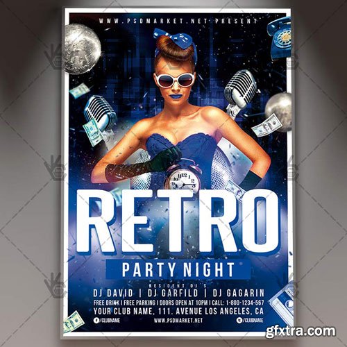 RETRO PARTY NIGHT FLYER – PSD TEMPLATE
