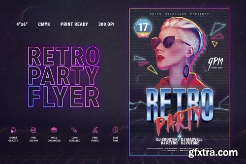 80\'s Retro Party Flyer