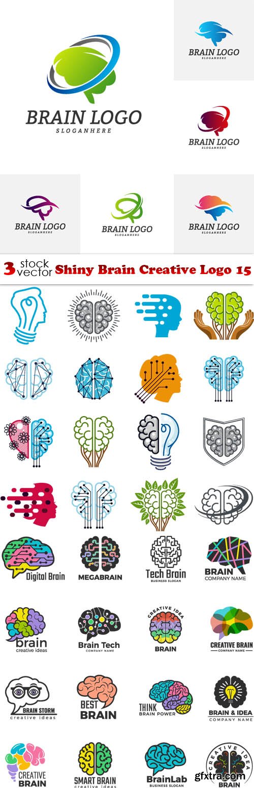 Vectors - Shiny Brain Creative Logo 15