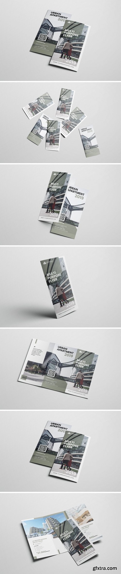 Urban Architecture AI and PSD Trifold Brochure