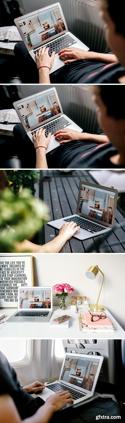 Working on Laptop Mockup - Macbook App UI Vol 13
