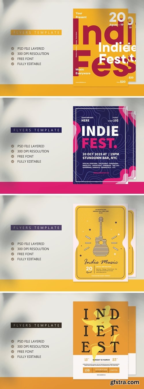 Indie Fest Flyer Template Bundle