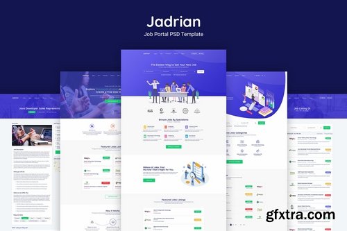 Jadrian - Job Portal PSD Template