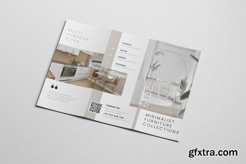 Interior Design AI and PSD Trifold Brochure