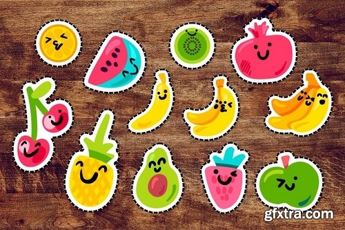 Happy Fruits Patches Set