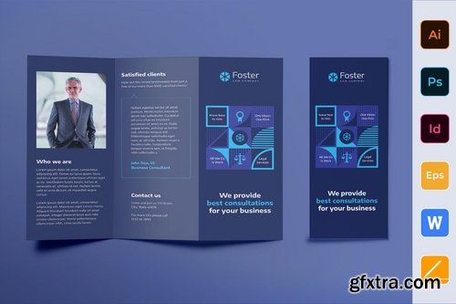 Law Company Poster Flyer Business Card Brochure Bifold Trifold