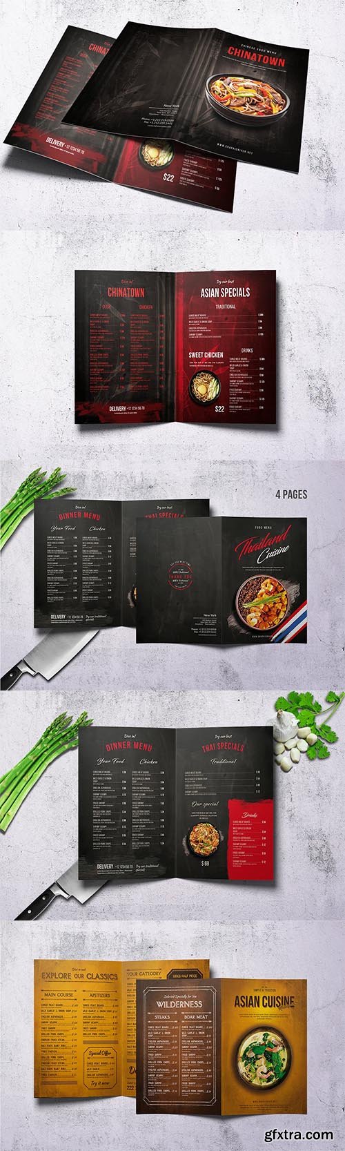 Different Countries Bifold Menu Bundle