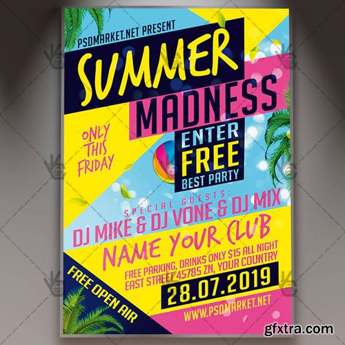 Summer Madness Flyer – PSD Template