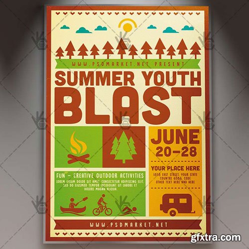 Summer Blast Camp Flyer – PSD Template