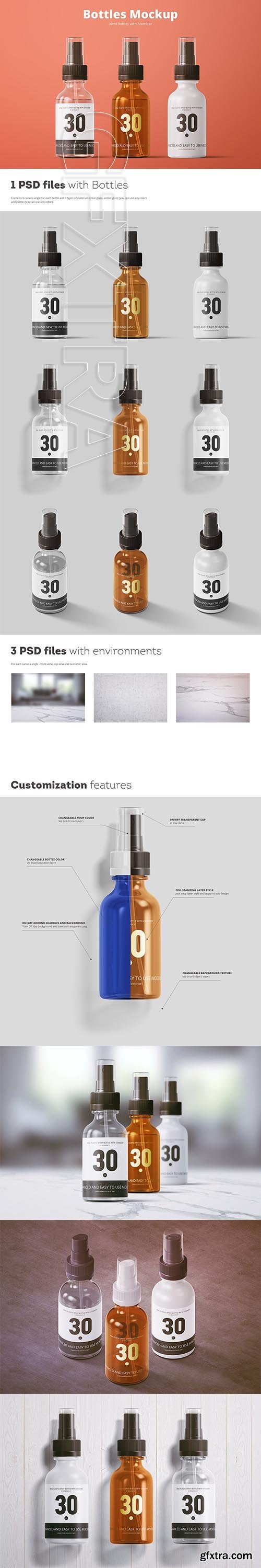 CreativeMarket - Spray Bottles Mockup 3732705