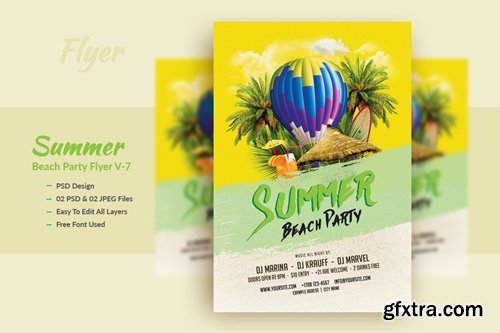 Summer Beach Party Flyer Template V-7