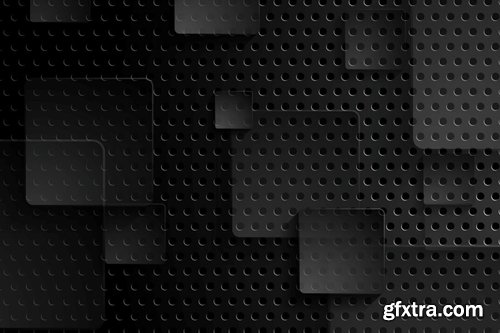 Black tech perforated abstract background