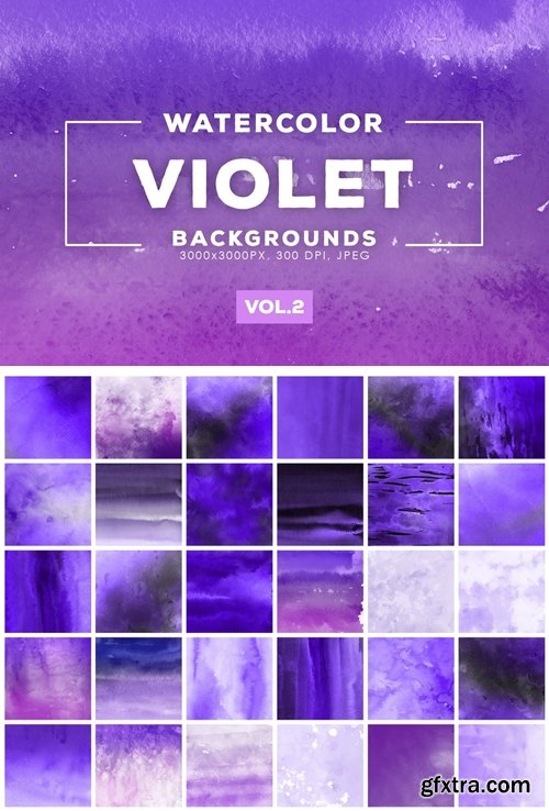 Watercolor Violet Backgrounds Vol.2