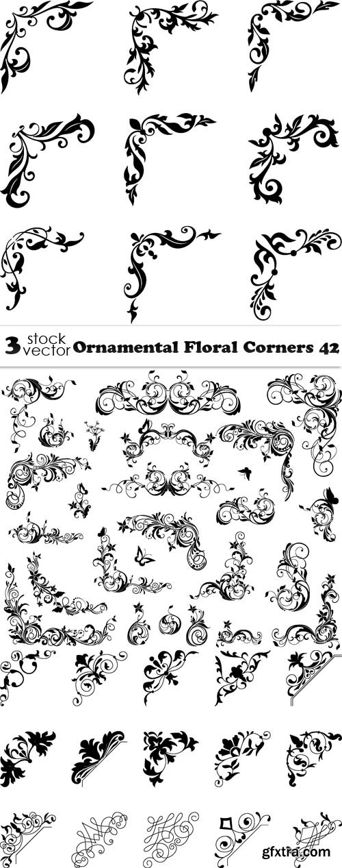 Vectors - Ornamental Floral Corners 42