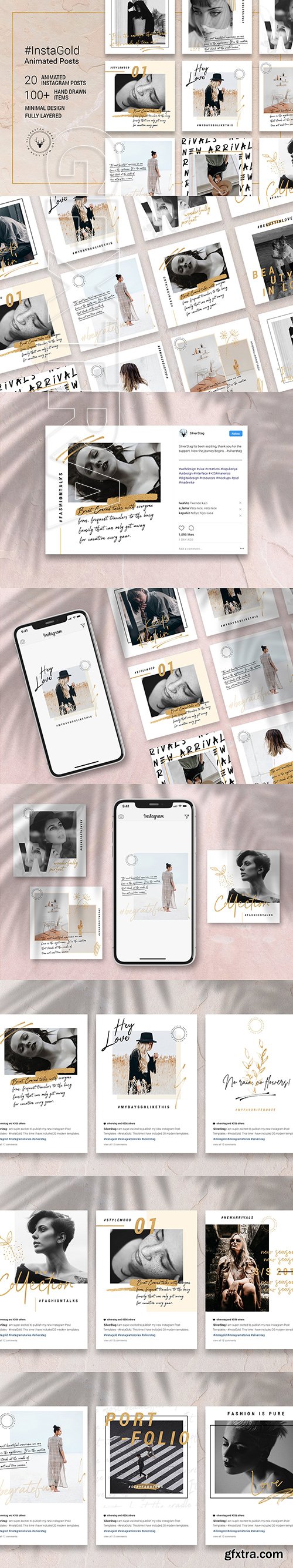 CreativeMarket - InstaGold Animated Instagram Posts 3772342