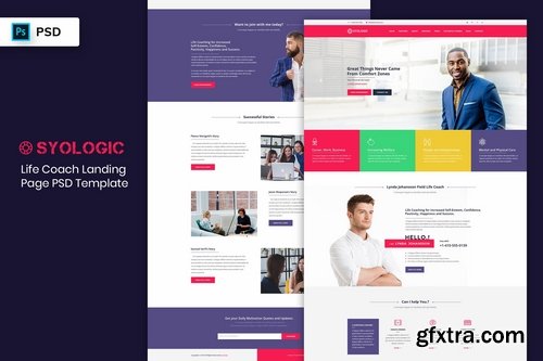 Life Coach - Landing Page PSD Template