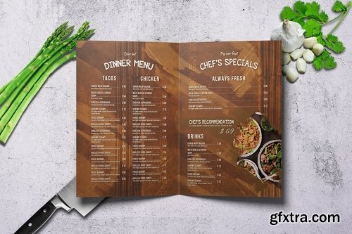 Chinese A4 US Letter Bifold Food Menu