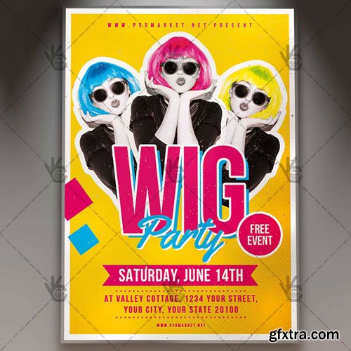 WIG PARTY FLYER – PSD TEMPLATE