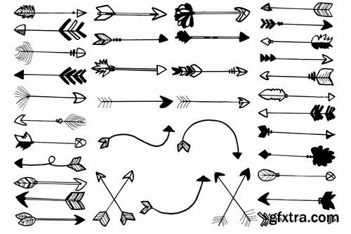 30 Premium Handdrawn Arrows Clipart