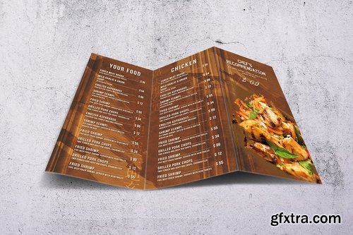 Chinese A4 & US Letter Trifold Food Menu V2