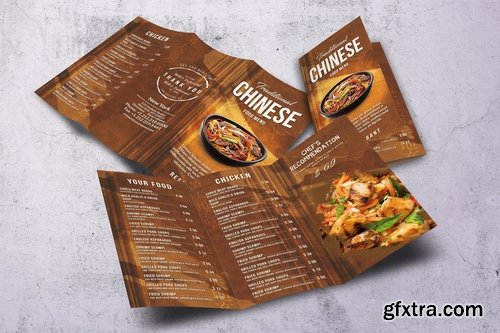 Chinese A4 & US Letter Trifold Food Menu V2