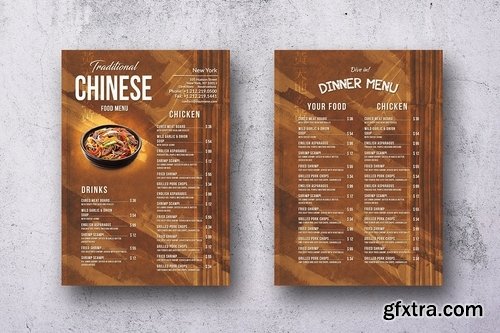 Chinese A4 & US Letter Single Page Menu