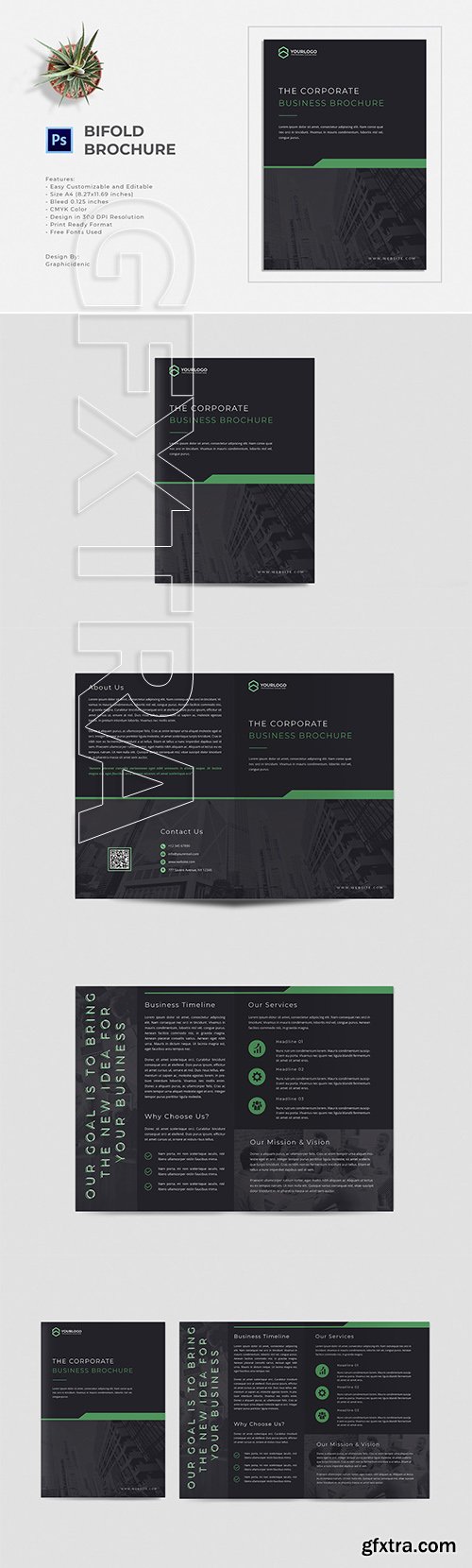 CreativeMarket - Bifold Brochure 3767531