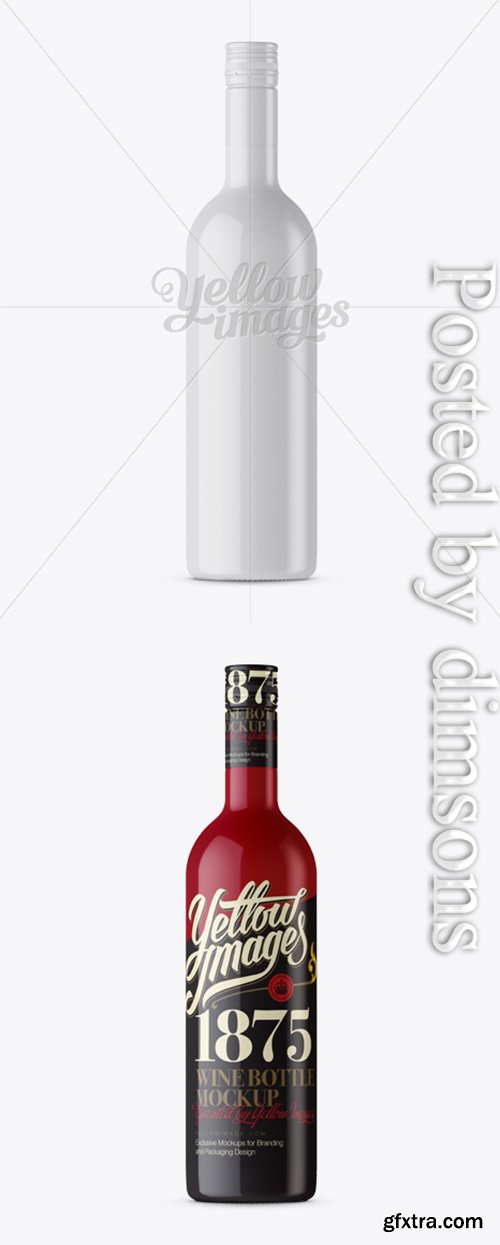 Wine Bottle HQ Mockup - Front View 12200